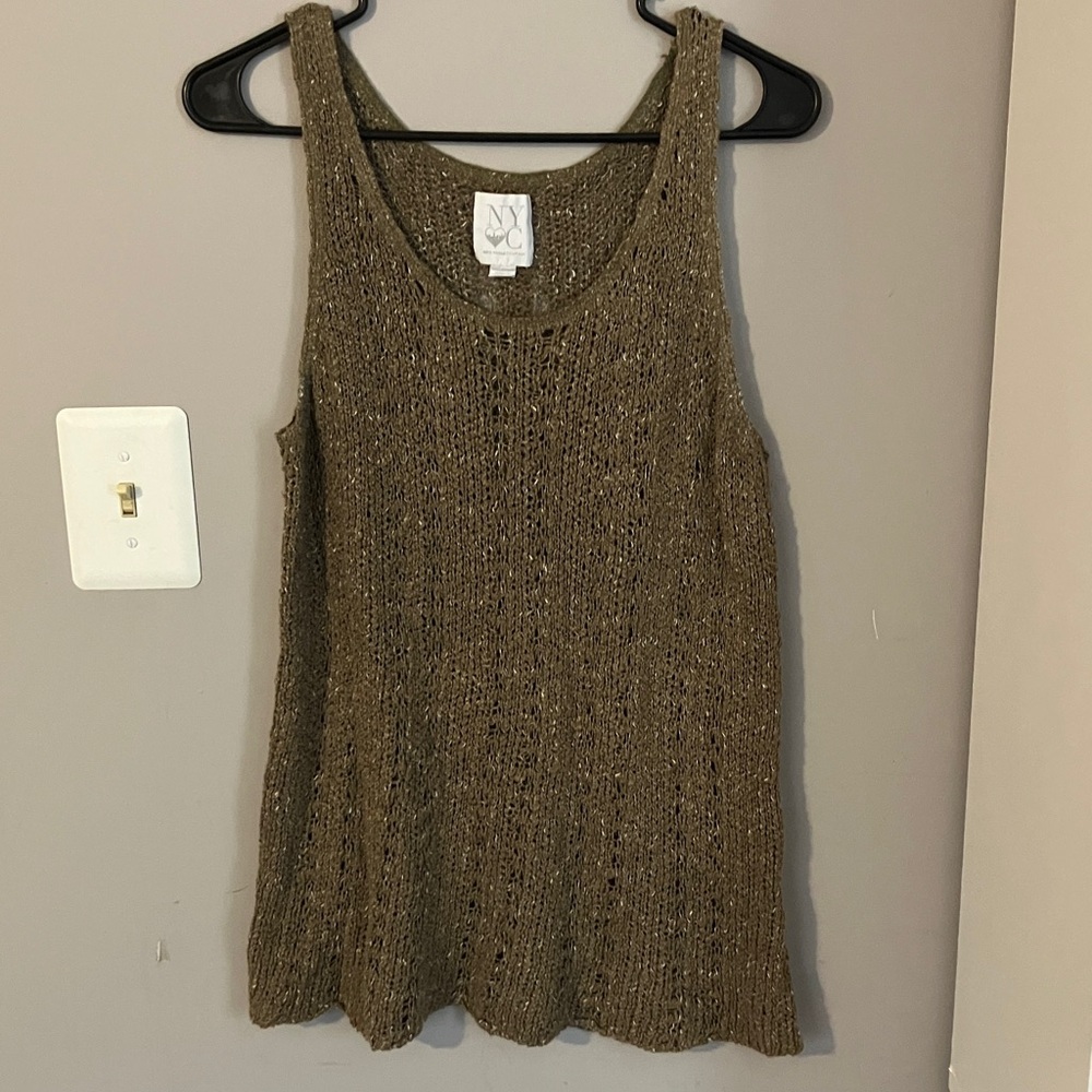 New York & Co NYC Women's Olive Knit Tank Top Size Large